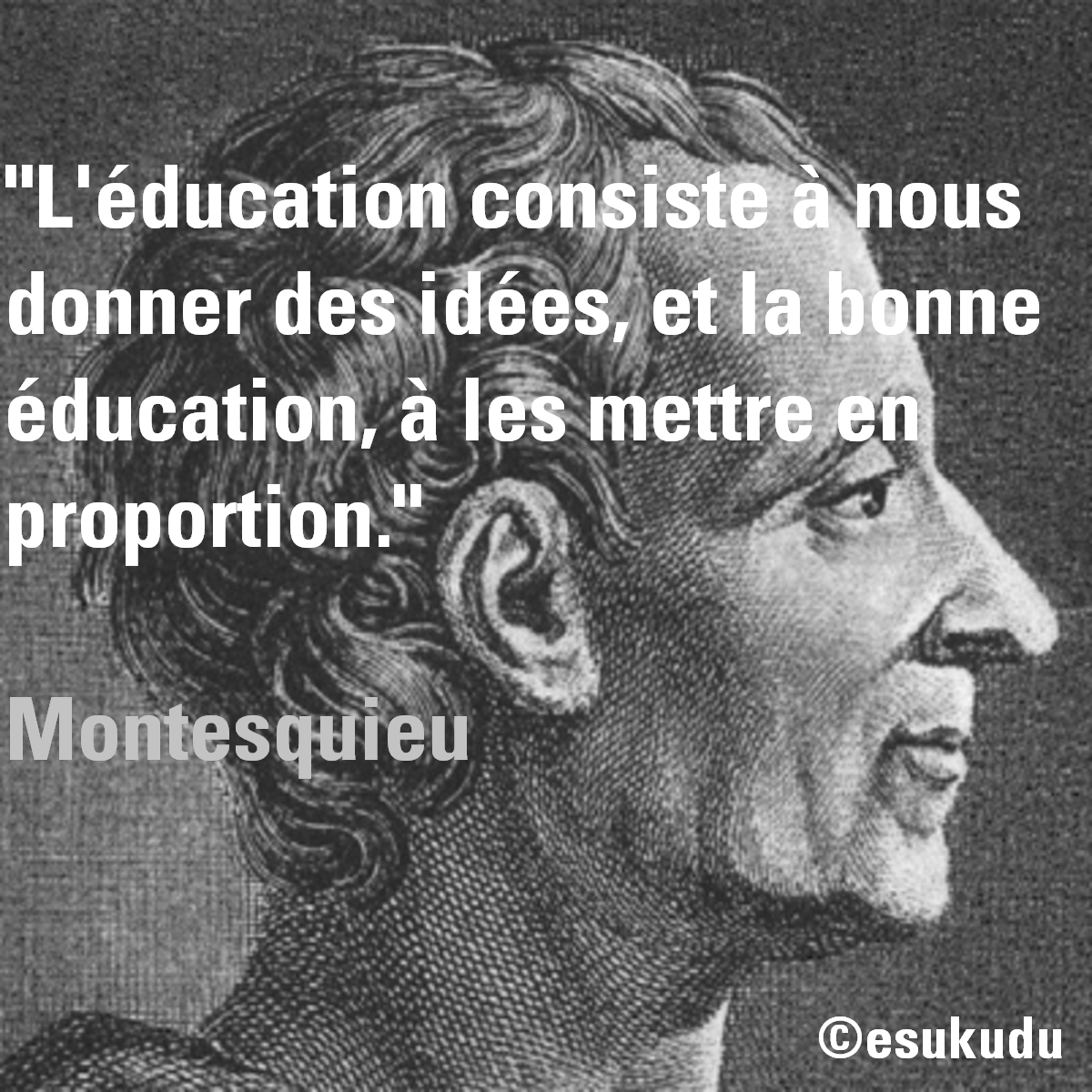 L Education Consiste A Nous Donner Des Idees Et La Bonne Education A Les Mettre En Proportion Montesquieu Esukudu